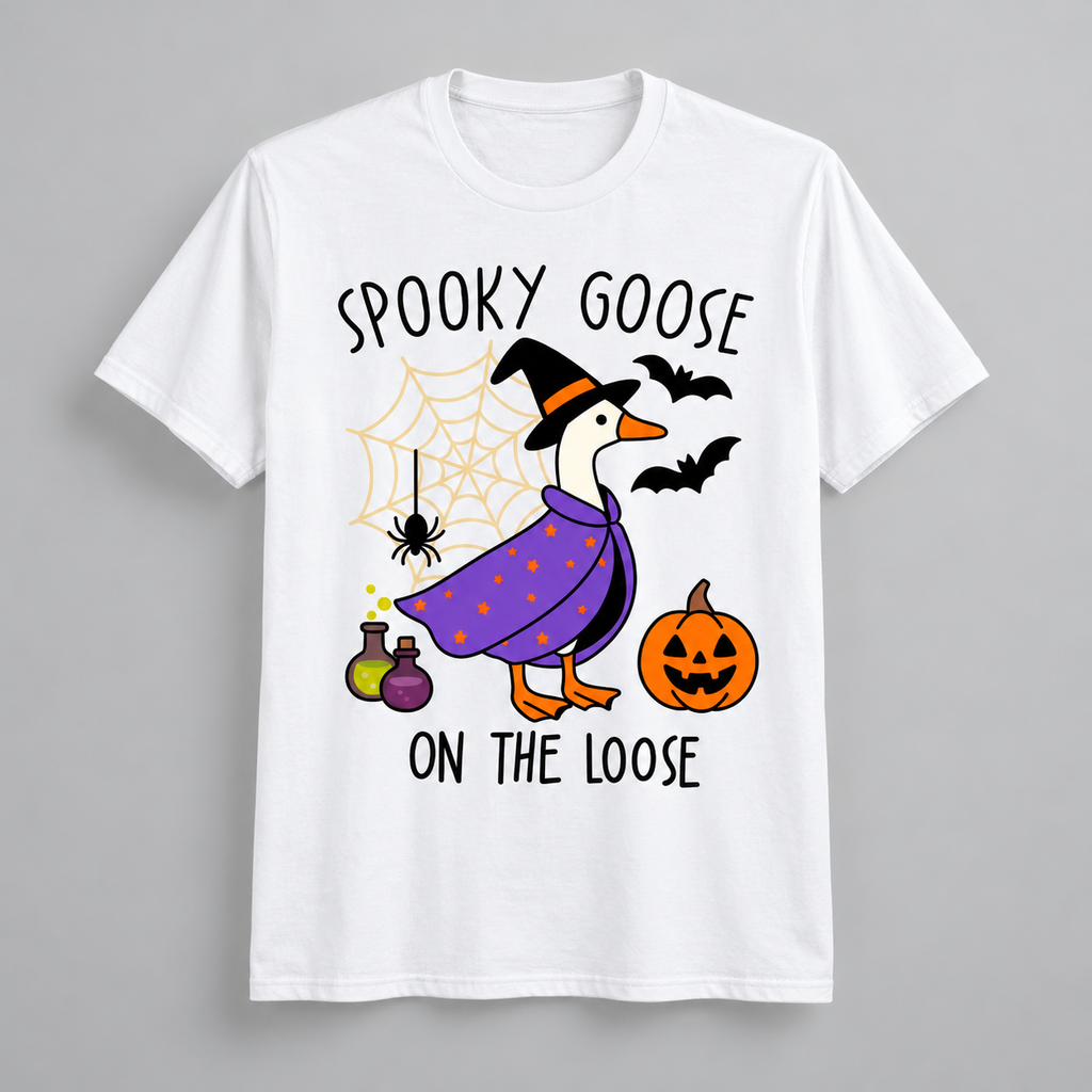 Spooky Goose On The Loose - Funny Halloween Graphic T-Shirt