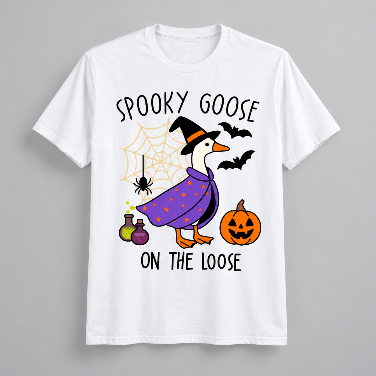 Spooky Goose On The Loose - Funny Halloween Graphic T-Shirt
