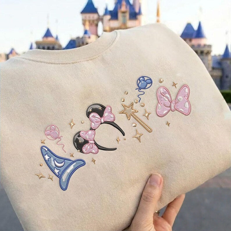 Embroidered Magical Minnie Bow ears Tshirt Sweatshirt Hoodie