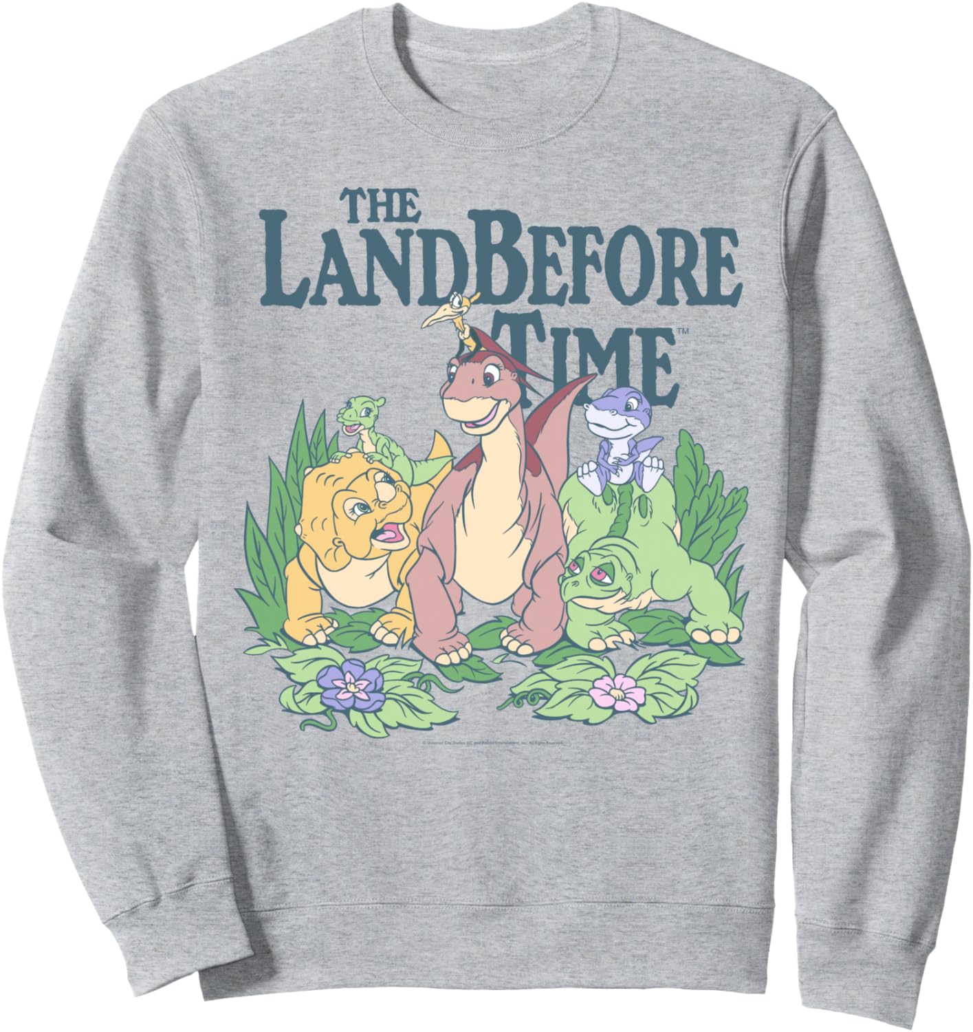 The Land Before Time Pastel Dinosaur Friends Sweatshirt/T-shirt/Hoodie, Cotton Unisex T-Shirt, Crew Neck