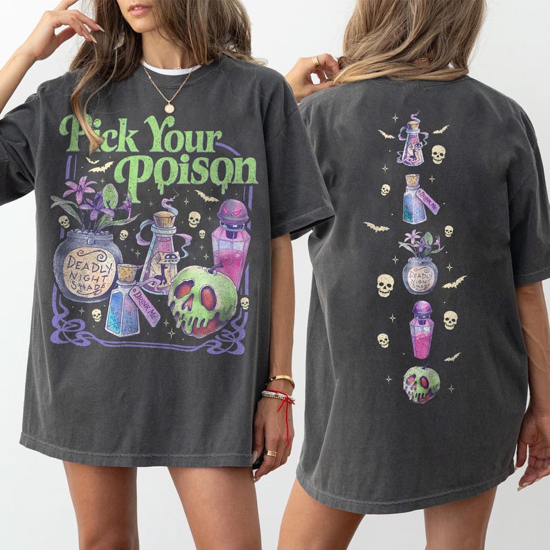 Pick Your Poison Vintage Comfort Colors Shirt, Princess Halloween TShirt