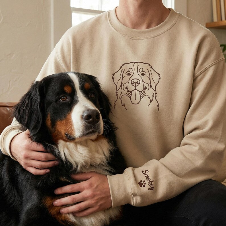 Custom pet embroidered sweatshirt, Personalized Gift for Pet Lovers
