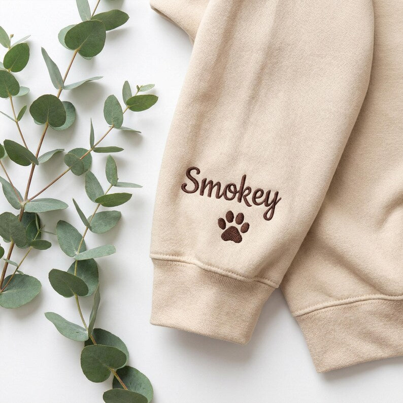 Custom pet embroidered sweatshirt, Personalized Gift for Pet Lovers