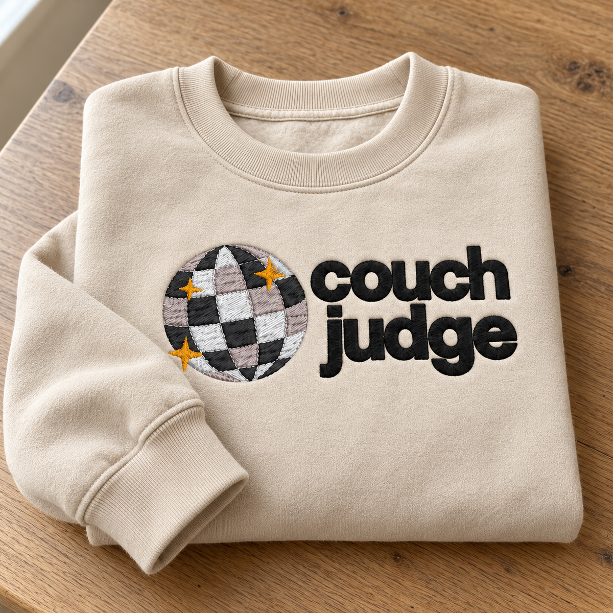 Folded Sand sweatshirt with full design