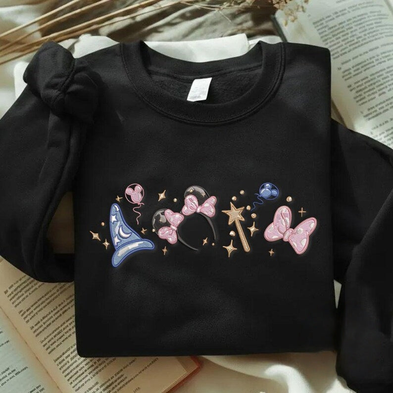 Embroidered Magical Minnie Bow ears Tshirt Sweatshirt Hoodie