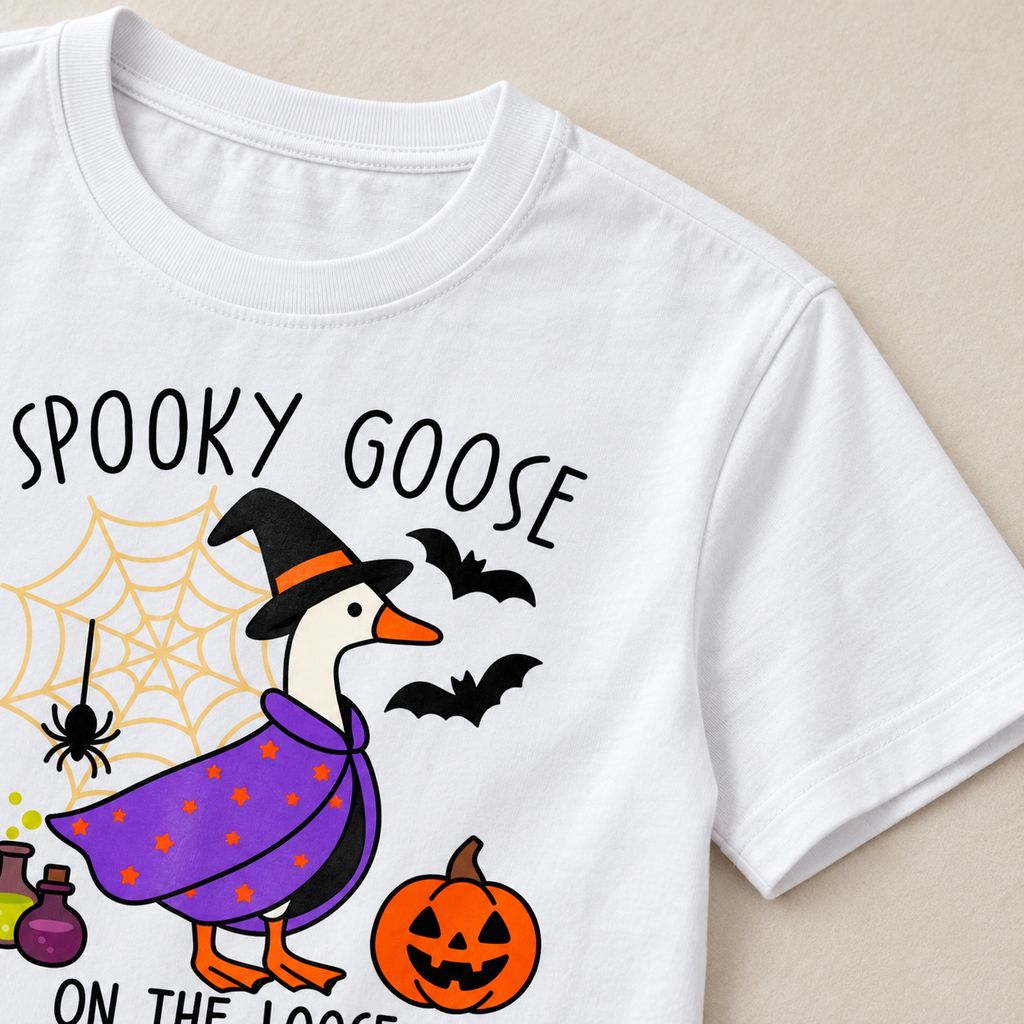 Spooky Goose On The Loose - Funny Halloween Graphic T-Shirt