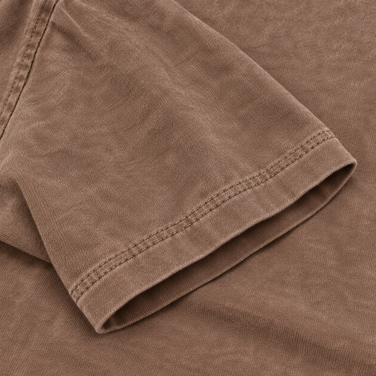 Espresso short sleeve and hem stitching detail