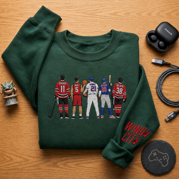 Windy City Chicago Legends Players Back Embroidery Crewneck Sweatshirt