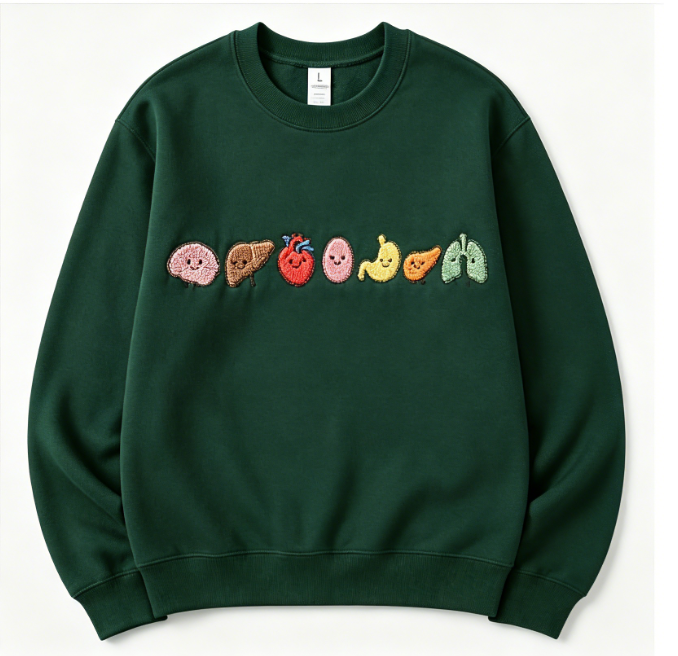 Cute Embroidered Anatomy Sweatshirt