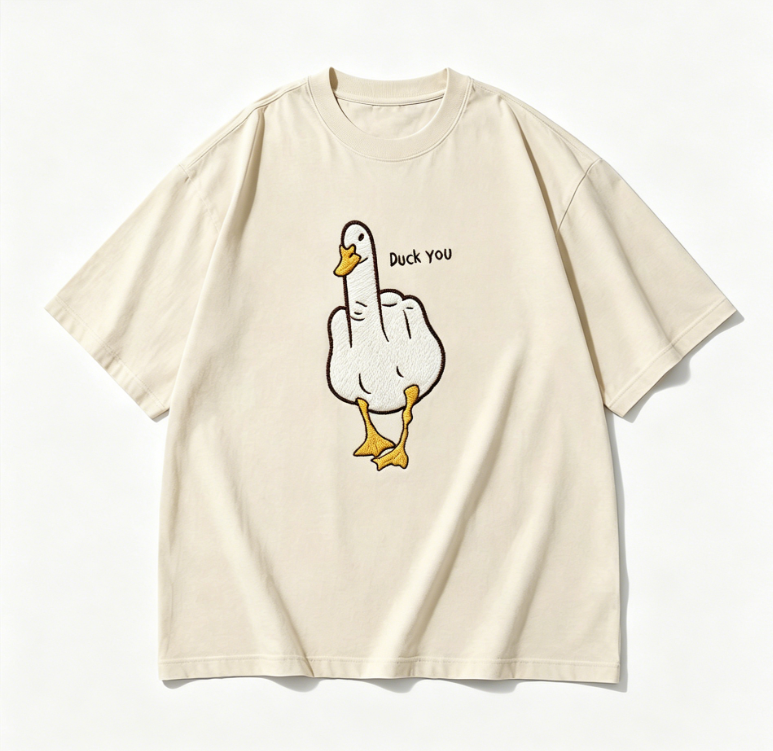 Duck You Embroidered Funny Goose T-Shirt