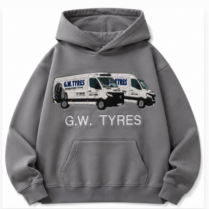 G.W. TYRES Embroidered Heavyweight Hoodie