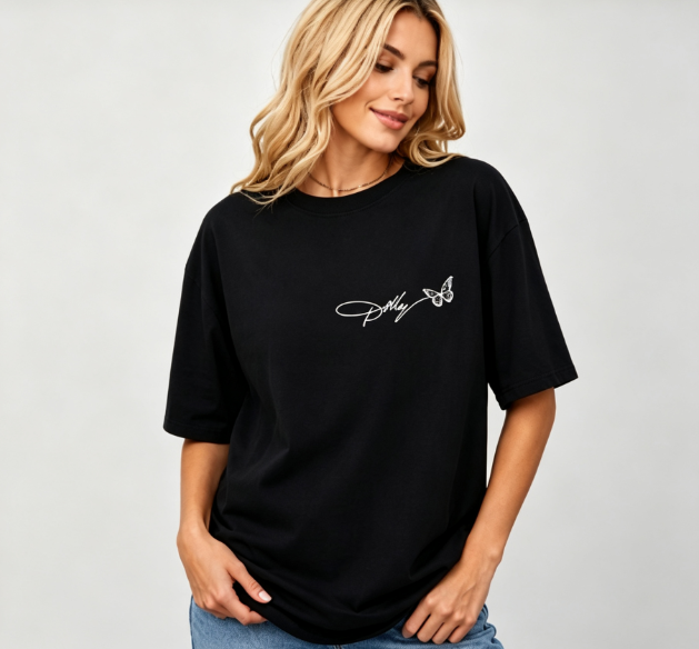 Dolly Tribute Graphic T-Shirt – “If You Want the Rainbow” Oversized Black Tee