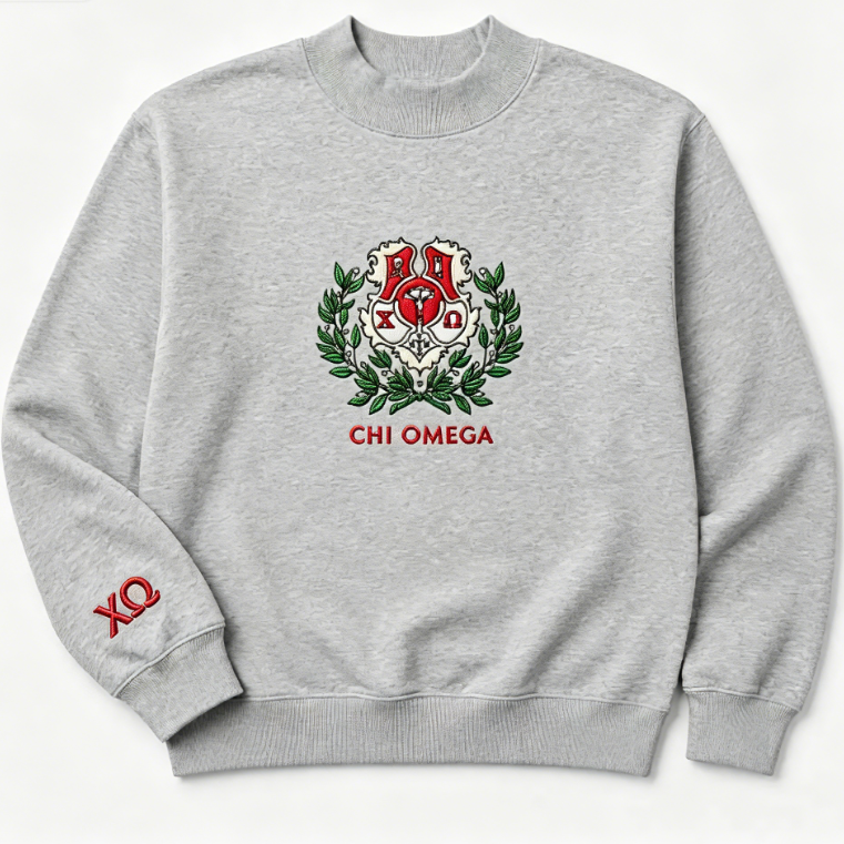 Vintage Chi Omega Embroidered Crewneck Sweatshirt