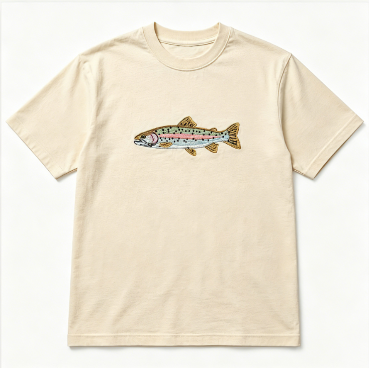 Vintage Embroidered Rainbow Trout T-Shirt
