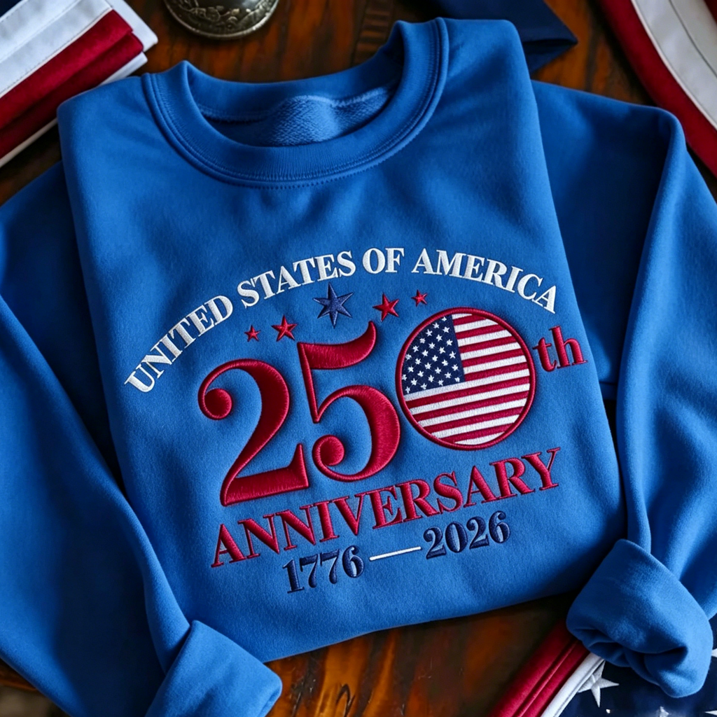 Embroidered 250th Anniversary USA Sweatshirt