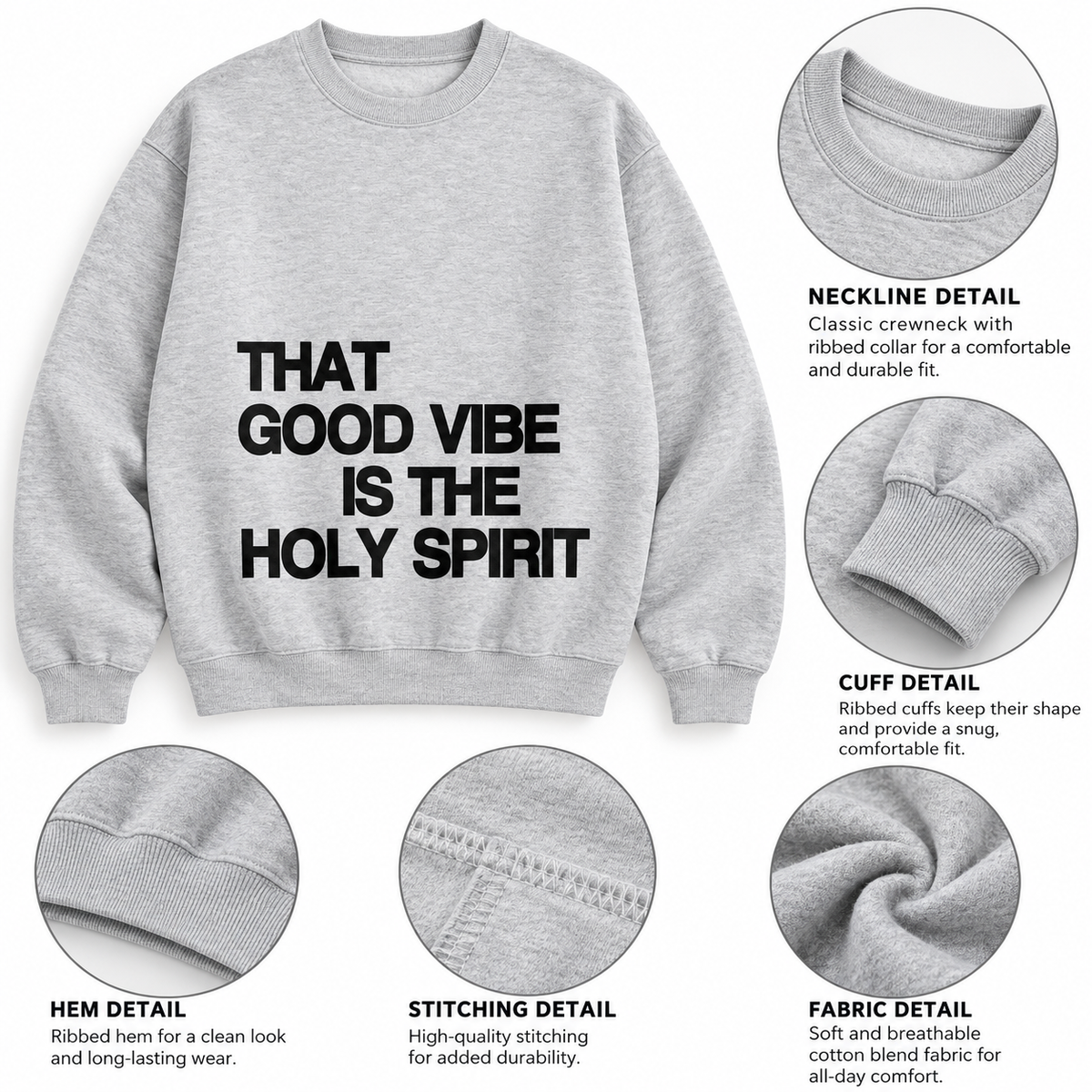 GOOD VIBE Christian Pullover Sweatshirt