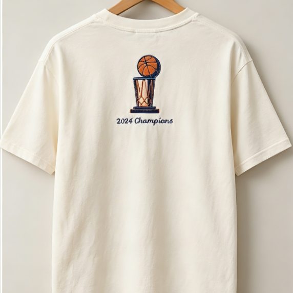 New York Basketball Champions Embroidered  T-Shirt
