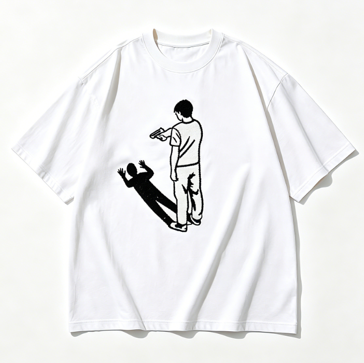 Shadow Reflection Embroidered T-Shirt