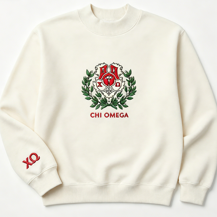 Vintage Chi Omega Embroidered Crewneck Sweatshirt