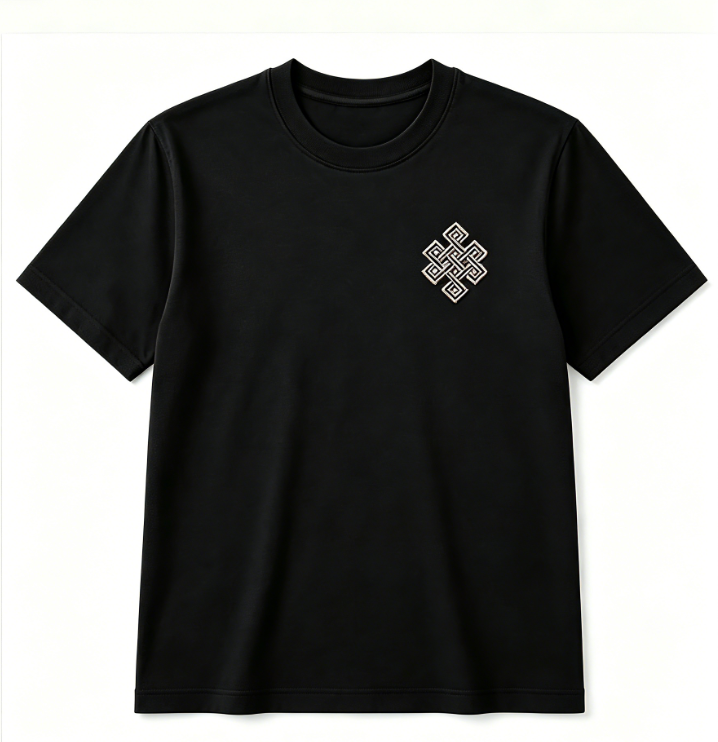 Minimal Geometric Embroidered Cotton T-Shirt – Premium Streetwear Tee
