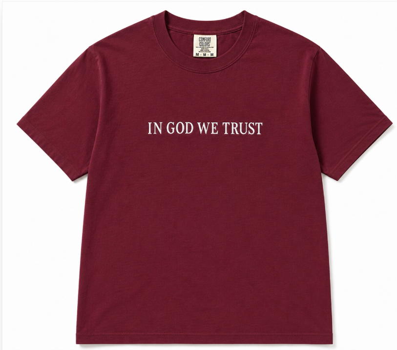 IN GOD WE TRUST Embroidered T-Shirt