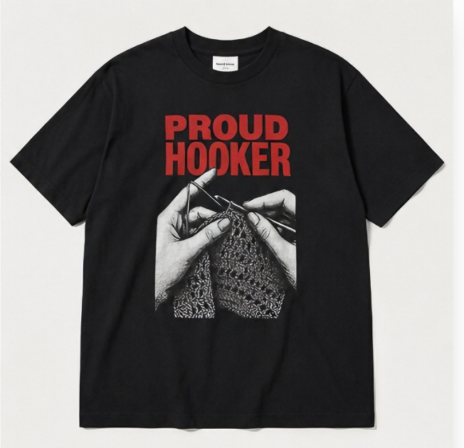 Proud Hooker Crochet Graphic T-Shirt