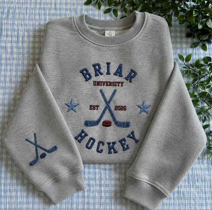 Briar University Hockey Embroidered Sweatshirt