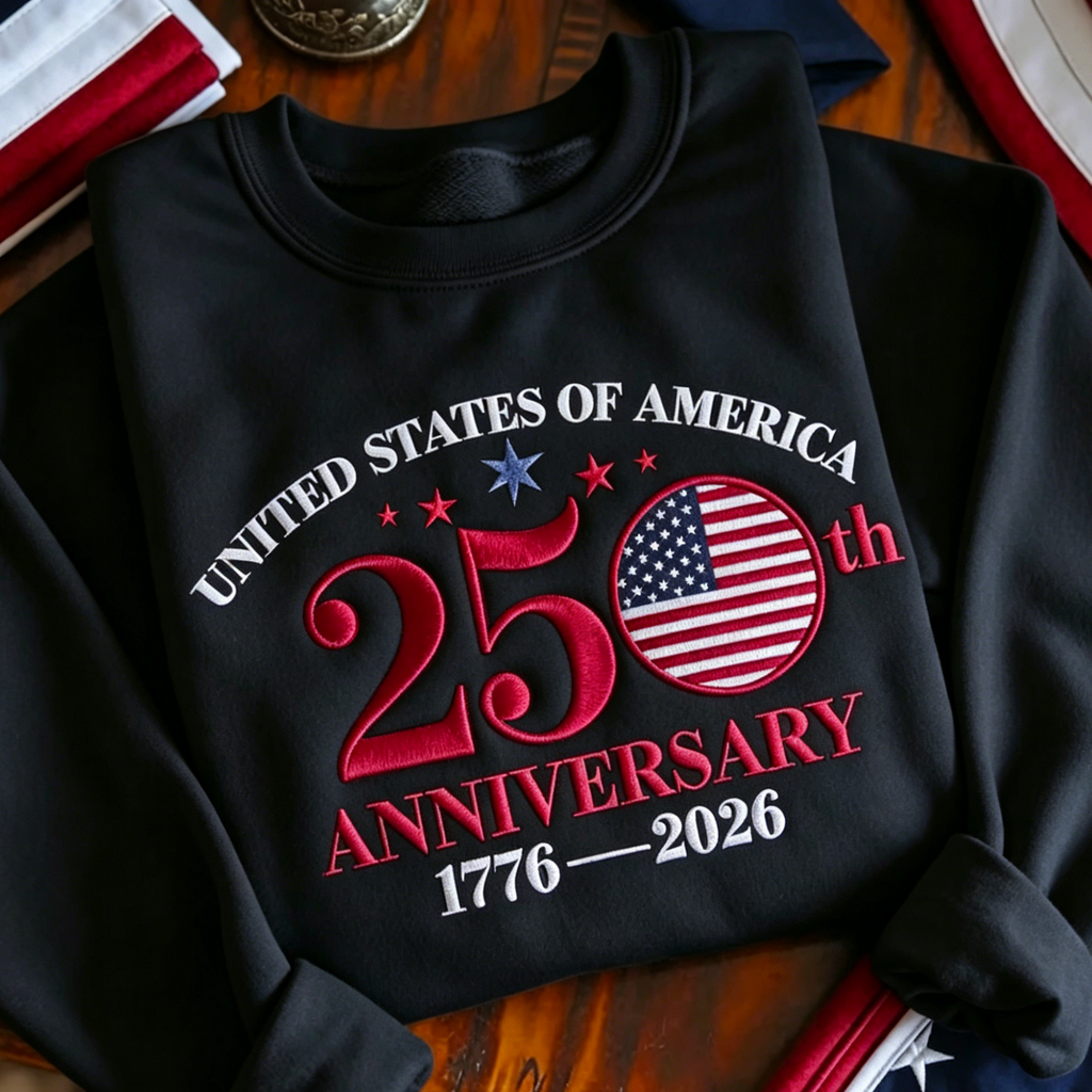 Embroidered 250th Anniversary USA Sweatshirt