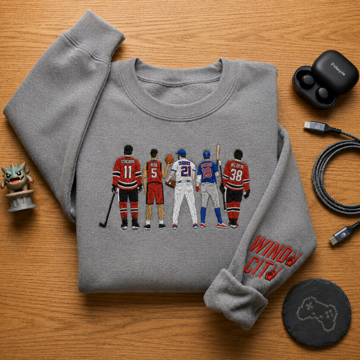 Windy City Chicago Legends Players Back Embroidery Crewneck Sweatshirt