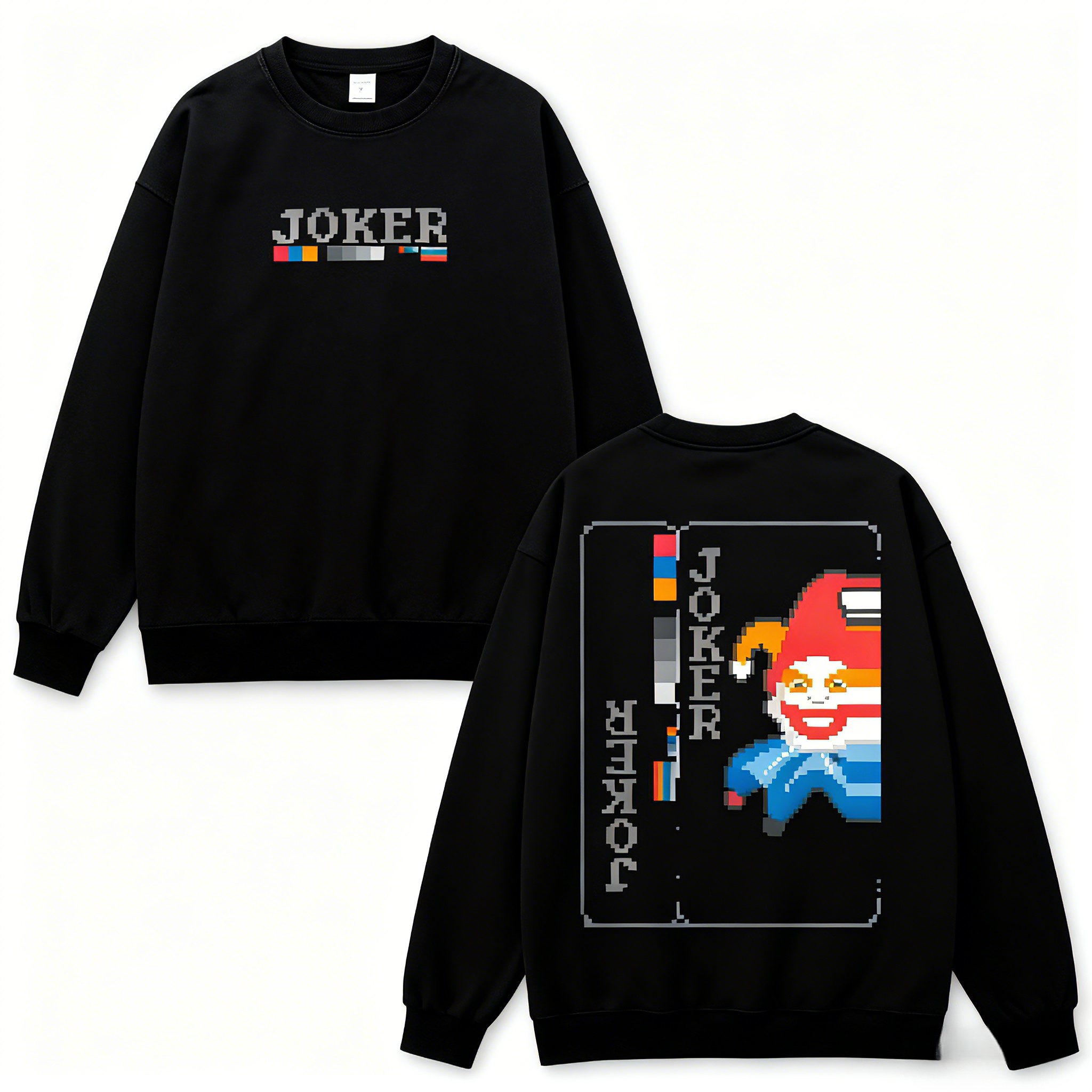 Joker Pixel 2 sided printed T-Shirt/Sweatshirt/Hoodie,Cotton unisex graphic tees hoodie game merch Menswear Clothes