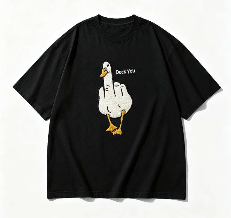 Duck You Embroidered Funny Goose T-Shirt