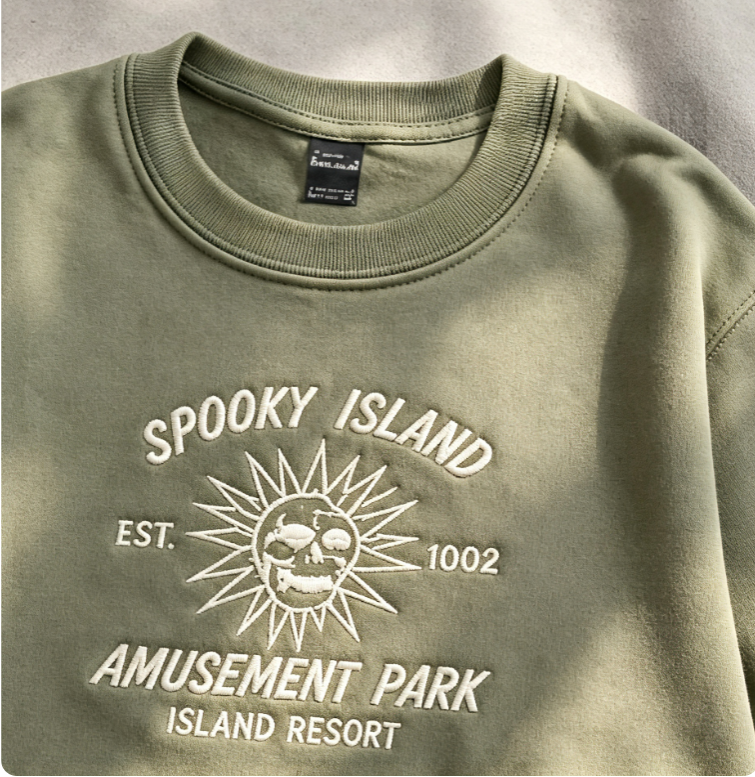 Spooky Island Amusement Park Vintage Graphic Sweatshirt