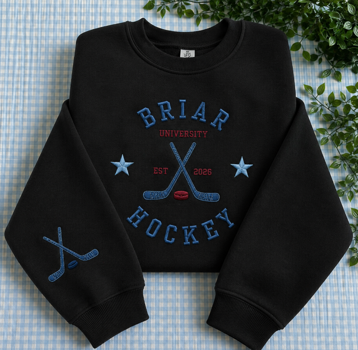 Briar University Hockey Embroidered Sweatshirt