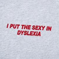 I Put The Sexy In Dyslexia Embroidered Hoodie – Funny Statement Pullover Sweatshirt