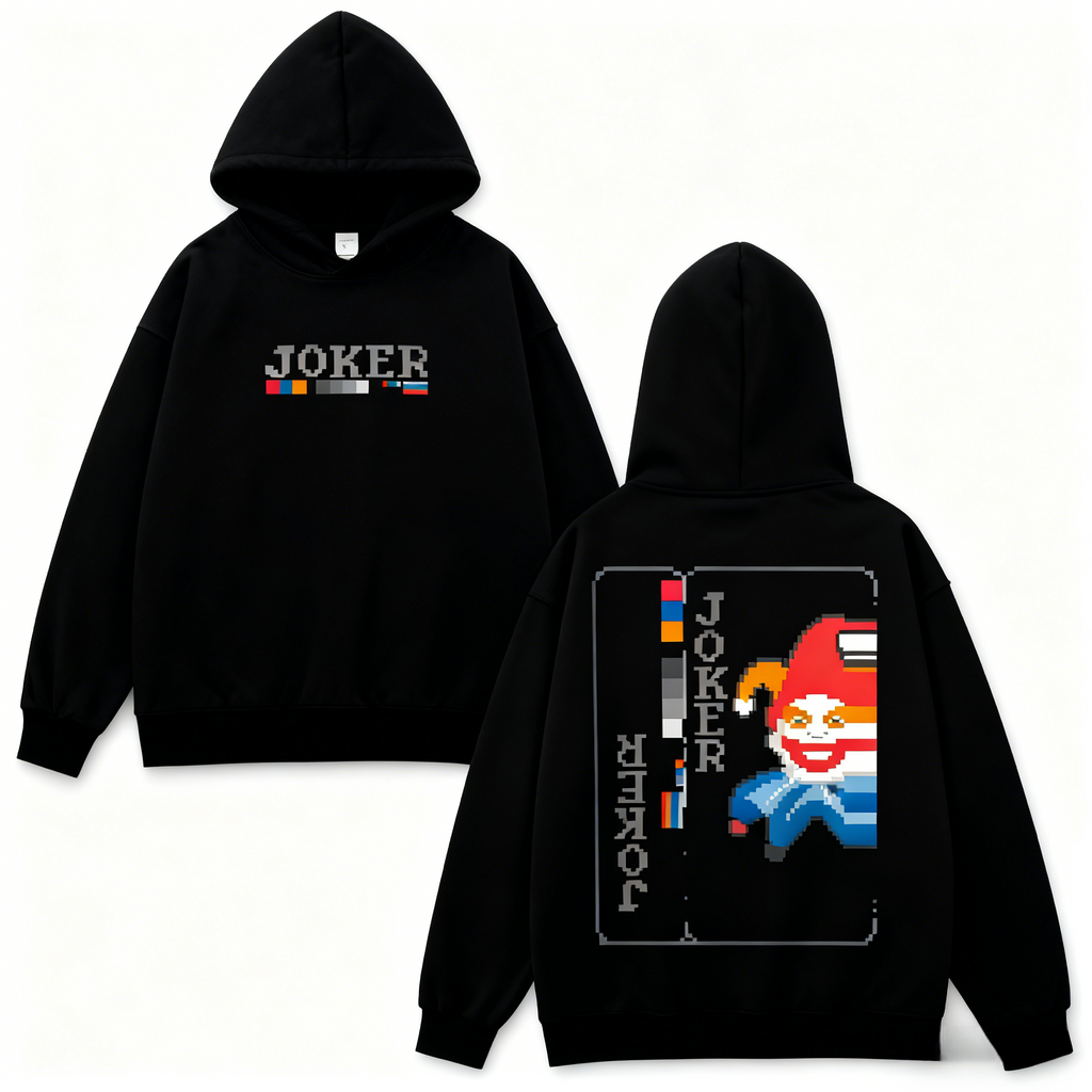 Joker Pixel 2 sided printed T-Shirt/Sweatshirt/Hoodie,Cotton unisex graphic tees hoodie game merch Menswear Clothes