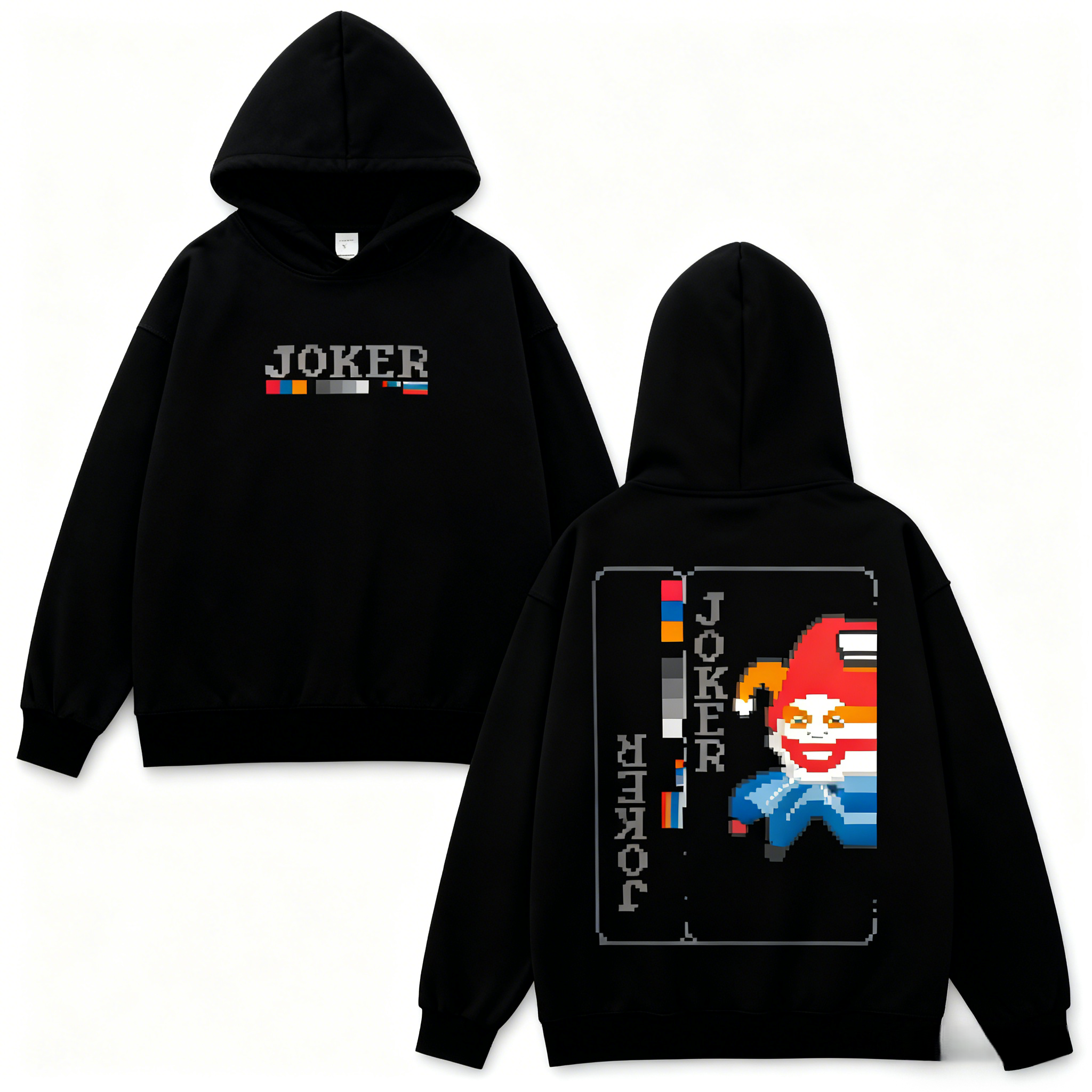 Joker Pixel 2 sided printed T-Shirt/Sweatshirt/Hoodie,Cotton unisex graphic tees hoodie game merch Menswear Clothes