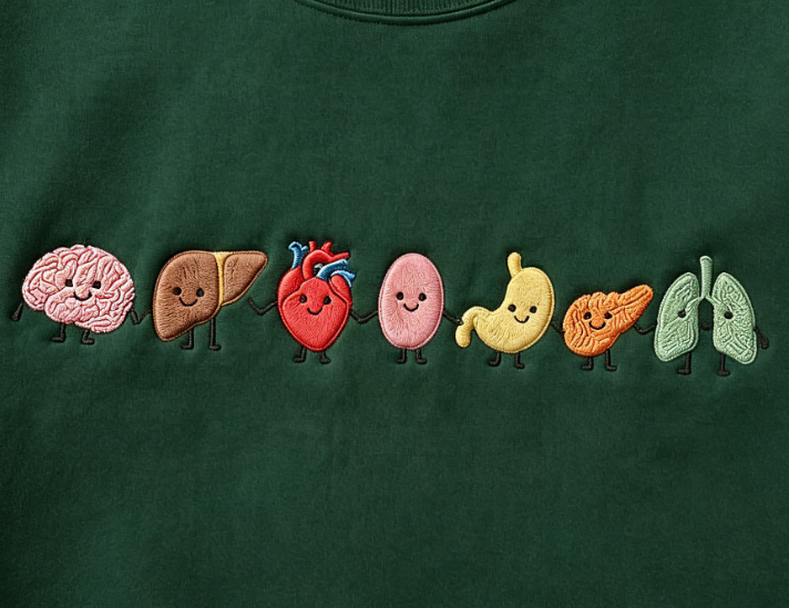 Cute Embroidered Anatomy Sweatshirt