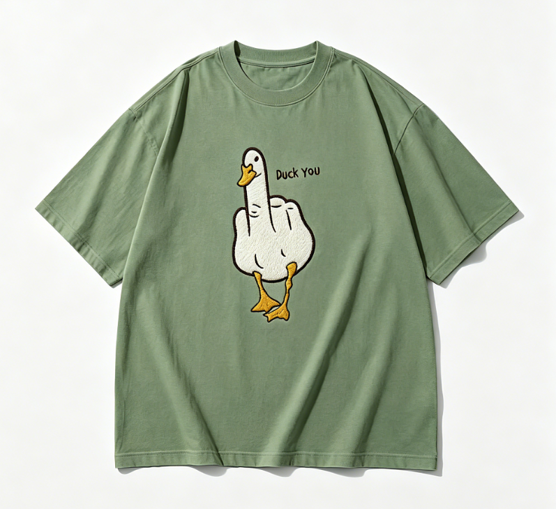 Duck You Embroidered Funny Goose T-Shirt