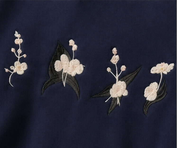 Minimalist Floral Embroidery Hoodie