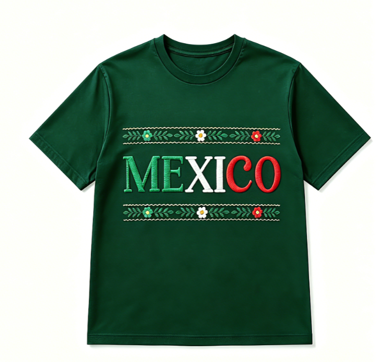 Mexico Embroidered Floral Heritage T-Shirt