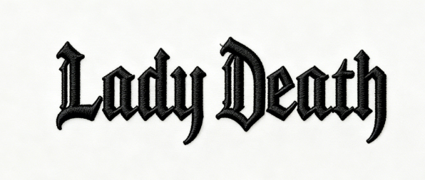 Lady Death Gothic Embroidered Oversized Sweatshirt – Vintage Fantasy Symbol Crewneck Pullover
