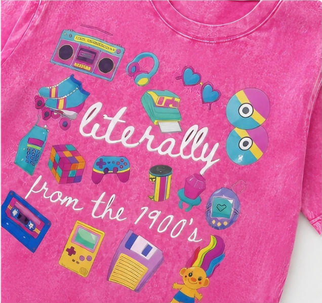 Literally From The 1900's Retro 90s Graphic T-Shirt – Vintage Nostalgia Acid Wash Tee for Millennials