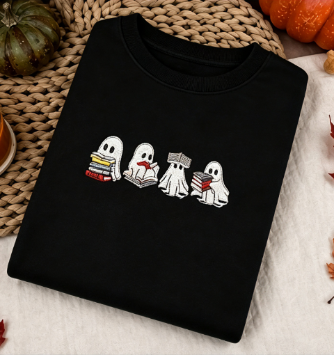 Ghost Book Club Embroidered Crewneck Sweatshirt