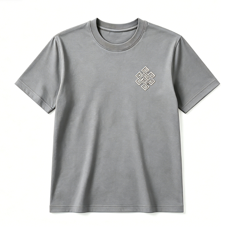 Minimal Geometric Embroidered Cotton T-Shirt – Premium Streetwear Tee