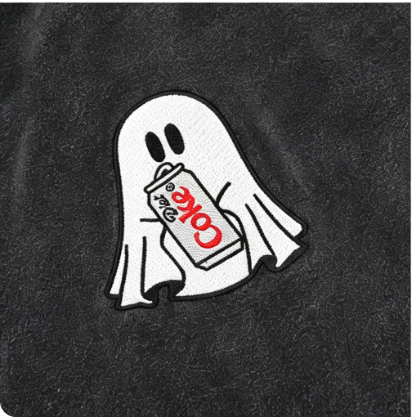 Cute Ghost Holding Soda Vintage Washed Oversized T-Shirt