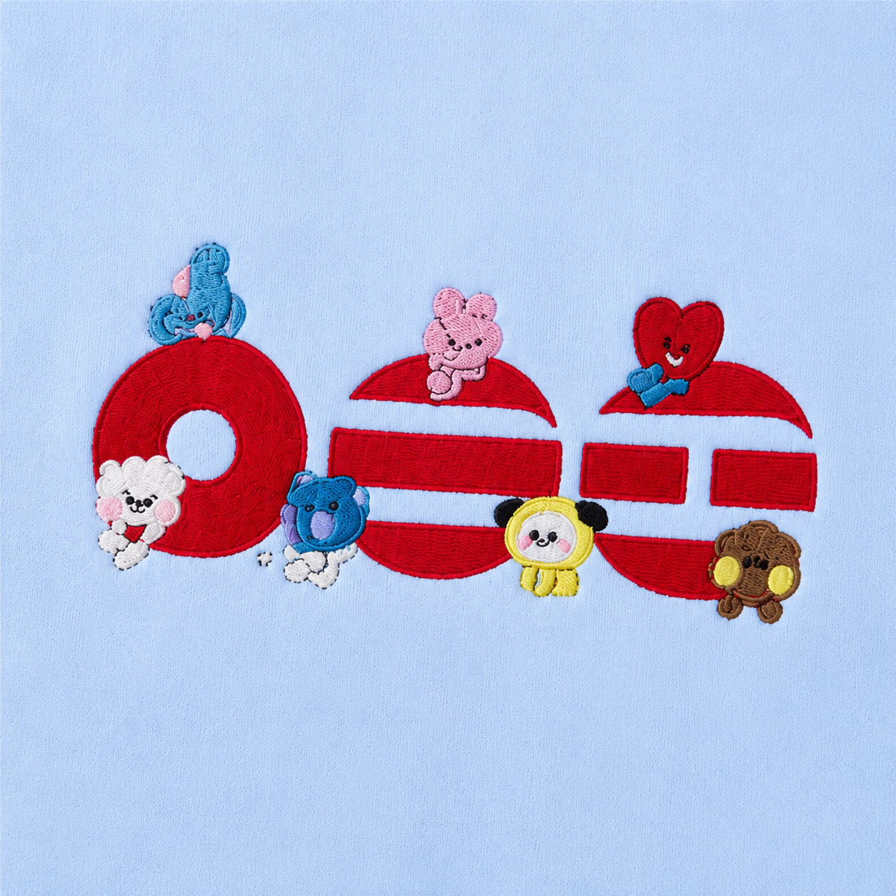 Cute Embroidered Cartoon Crewneck Sweatshirt