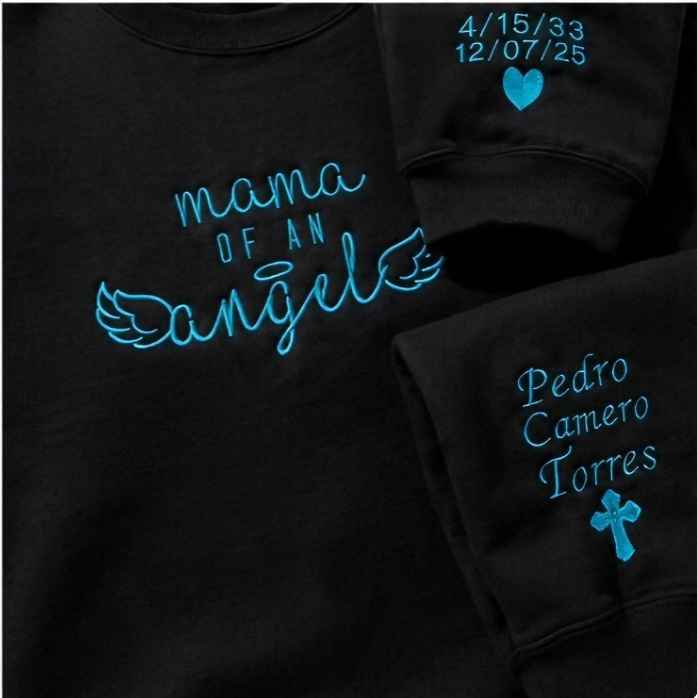 Personalized “Mama of an Angel” Embroidered Memorial Sweatshirt