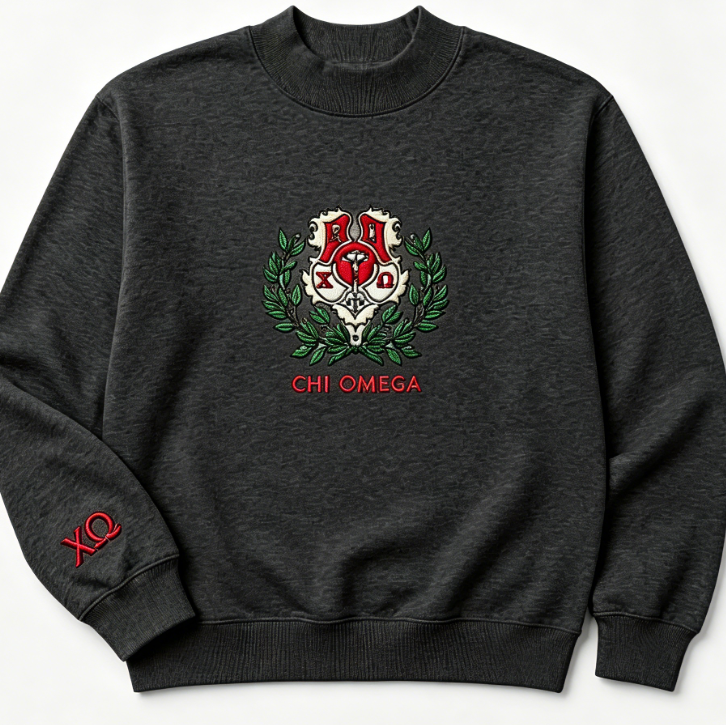 Vintage Chi Omega Embroidered Crewneck Sweatshirt