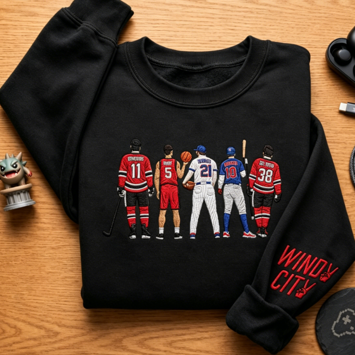Windy City Chicago Legends Players Back Embroidery Crewneck Sweatshirt