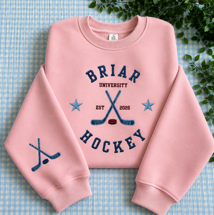 Briar University Hockey Embroidered Sweatshirt